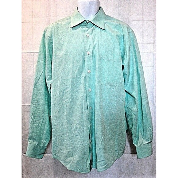 Vineyard Vines Dress Shirt 100’s 2-Ply Green Check Button Front Mens XL 16-36 - Picture 2 of 5